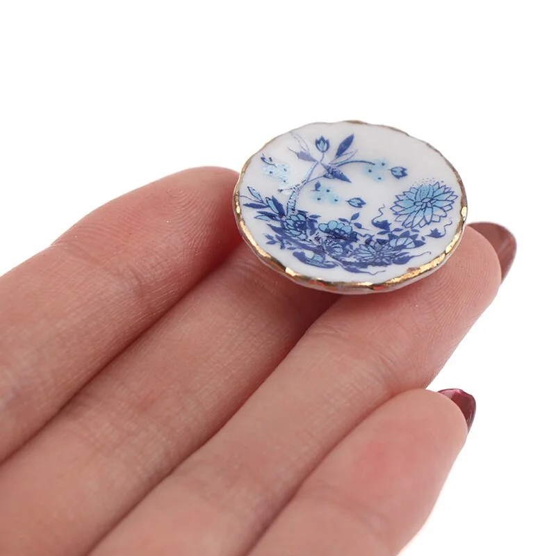 15Pcs 1:12 Dollhouse Miniature Tableware Porcelain Ceramic Tea Cup Set Doll House Accessories