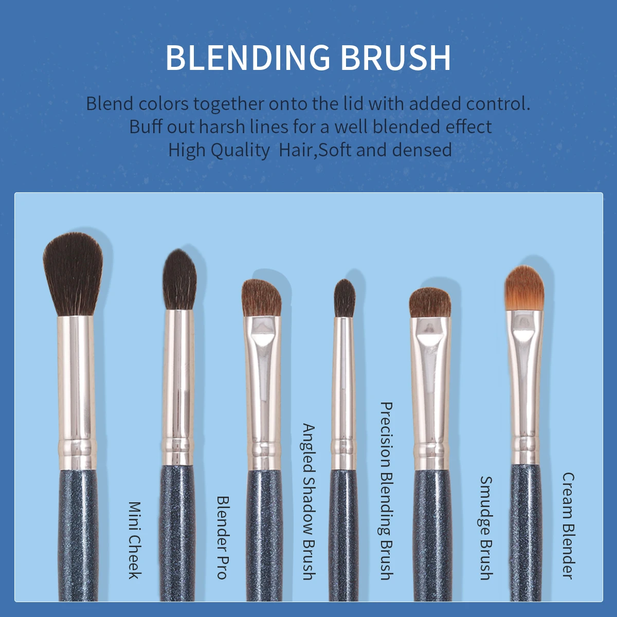 OVW 13pcs Eye Blending Brush Eyeshadow Flat Liner Smudge sopracciglio Blending Concealer kit di strumenti naturali-sintetici Brochas