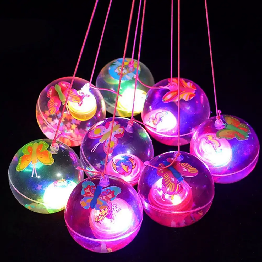 New Colorful Flash Jumping Ball Multistyles Interactive Glowing Bouncy Ball Gift LED Glitter Elastic Ball