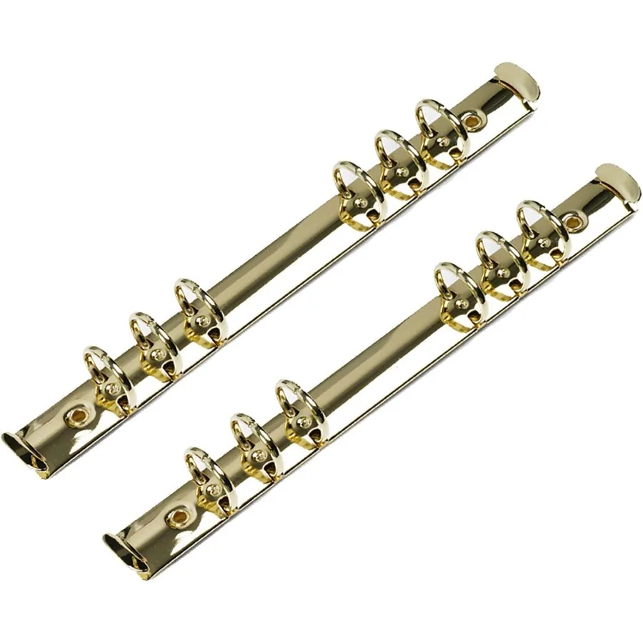 

2 шт., сменный комплект механизмов для переплета с 6 отверстиями для планировщиков переплета, размер А5, золотой цвет, 19 мм