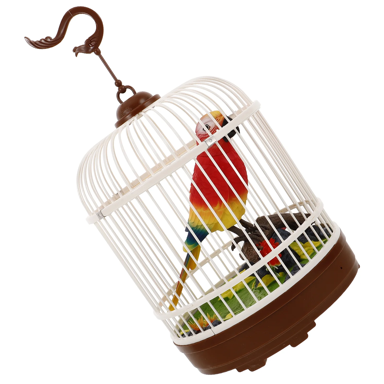 Mini jouets de cage à oiseaux pour enfants, faux jouets en plastique rouge, commande vocale, simulation d'oiseaux, enfant