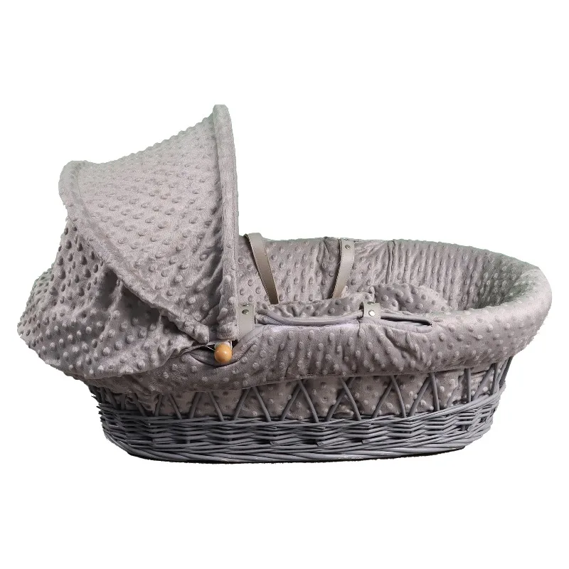 

Eco-friendly clothing storage crib double handle wicker rattan changing basket