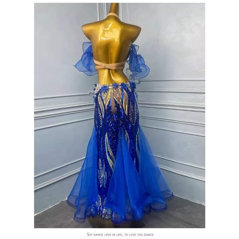 Trajes de dança do ventre personalizados vestido de desempenho feminino 2025 novo conjunto oriental dancewear prática roupas saia dançarina do ventre