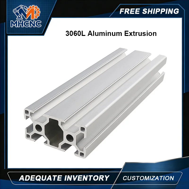 3060 T-Slot Aluminum Profile European Standard Anodized Silver Aluminum Alloy Frame Rack for CNC 3D Printer Robot Parts