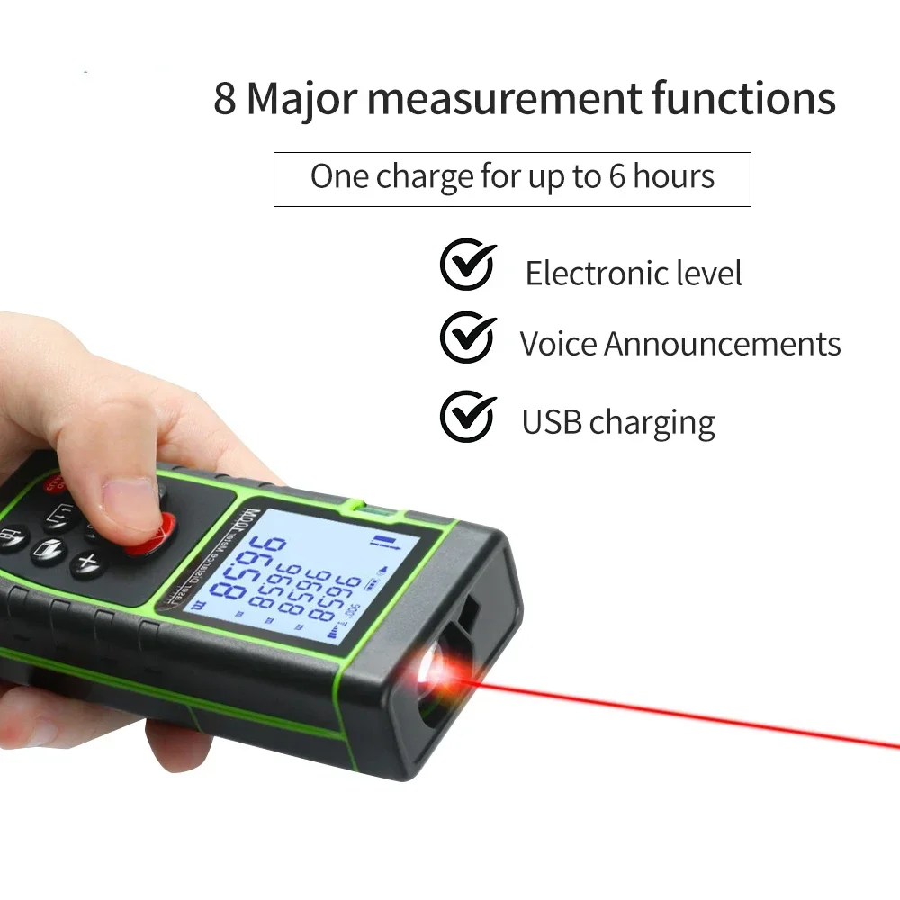 Laser Afstandsmeter 40M 60M 80M 100M Afstandsmeter Tapeafstandsmeter Build Meet Apparaat Liniaal Testtool