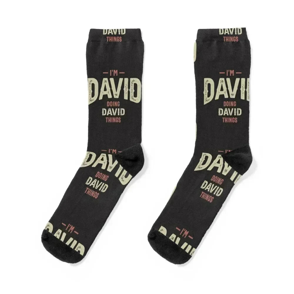 

I'm David Funny Personalized Name Socks Christmas happy soccer anti-slip Ladies Socks Men's