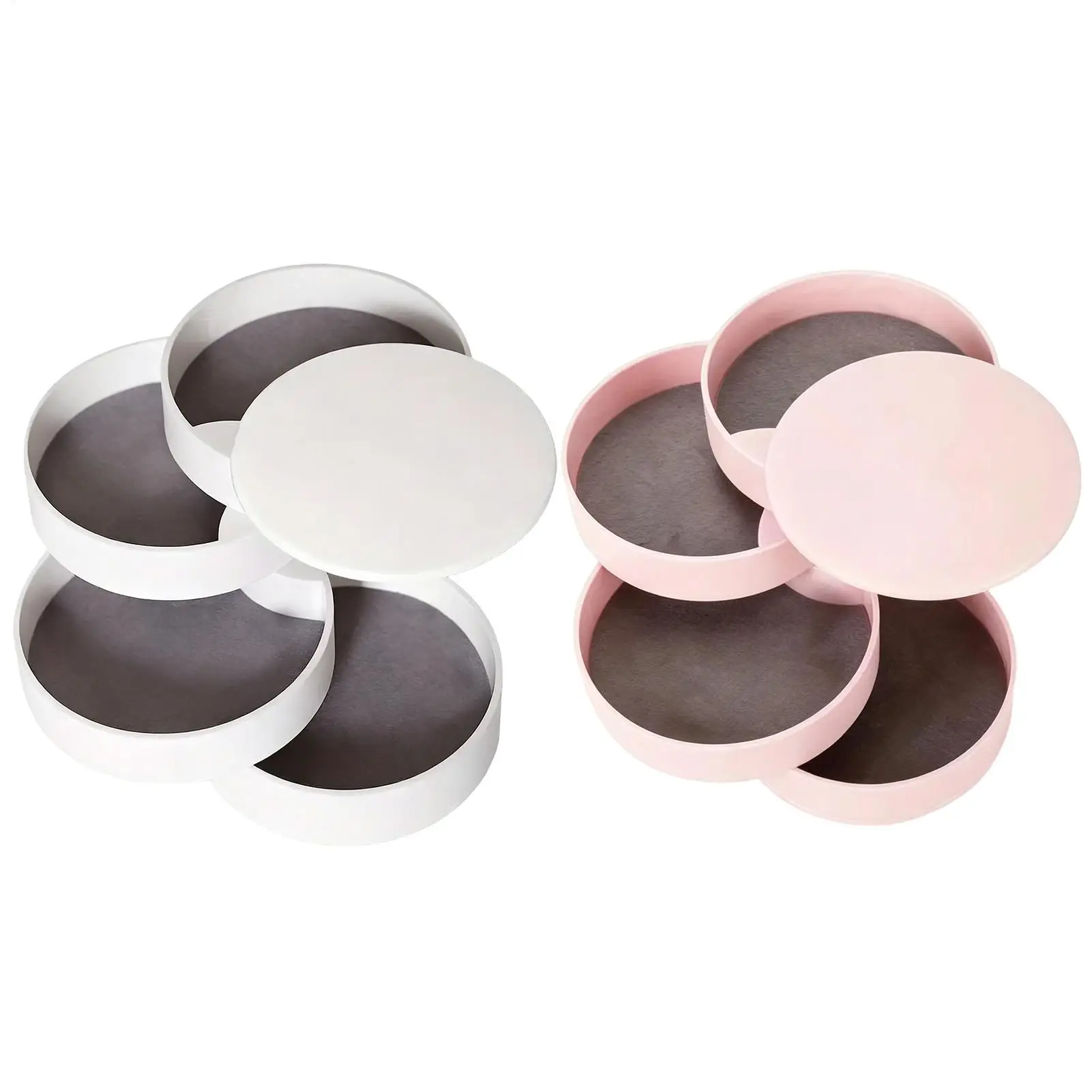 

Small Jewelry Box 4-Layer Rotating Ring Organizer Jewelry Tray Case With Lid For Women Girls Ladies Mothers Collectors Bedroom