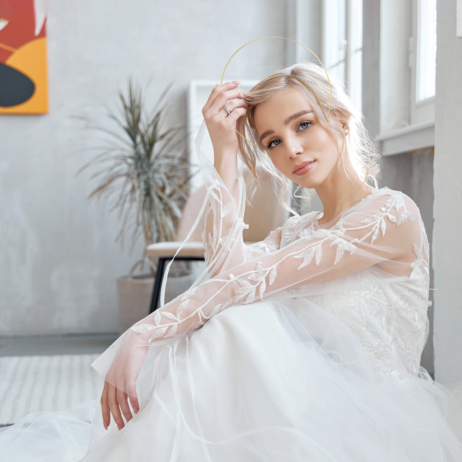 

1Pcs Golden Headband Comfortable Delicate Hair Hoop Engagement Party Headband Female Hair Accessory Elegant Hairband