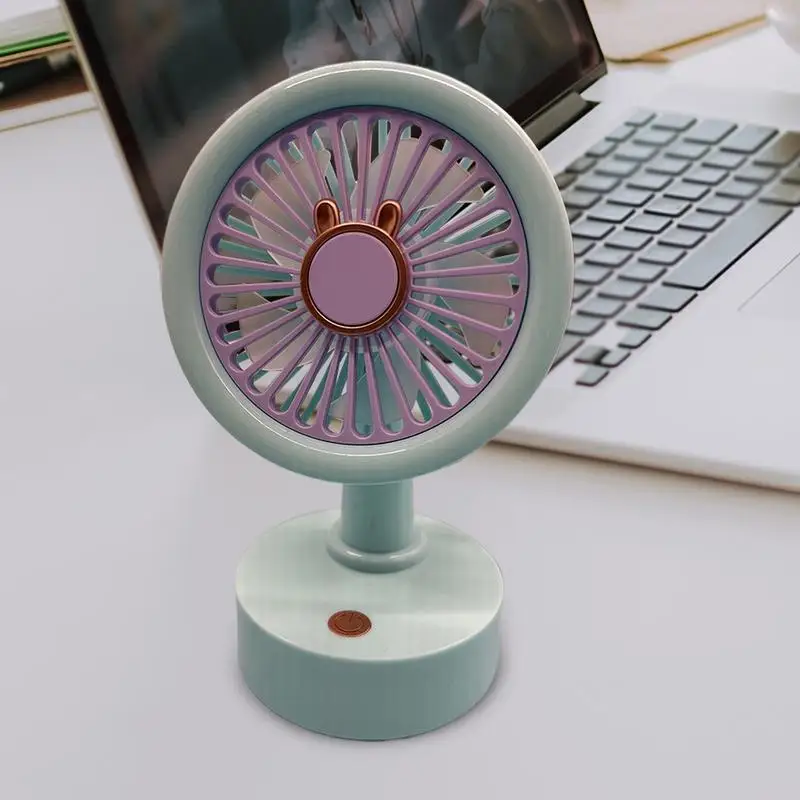 Battery Powered Fan Battery Powered Table Fan Portable 3 Speeds Adjustment Small Portable Cooling Devices Rechargeable Low Noise