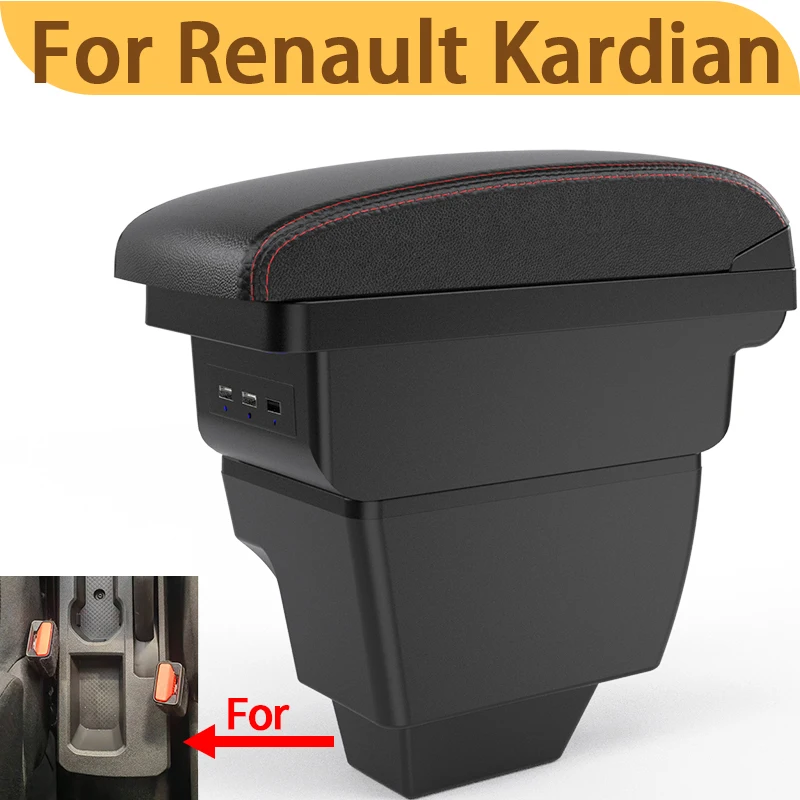 

For Renault Kardian 2025 car armrest interior modification, double-layer storage box, center console USB accessories