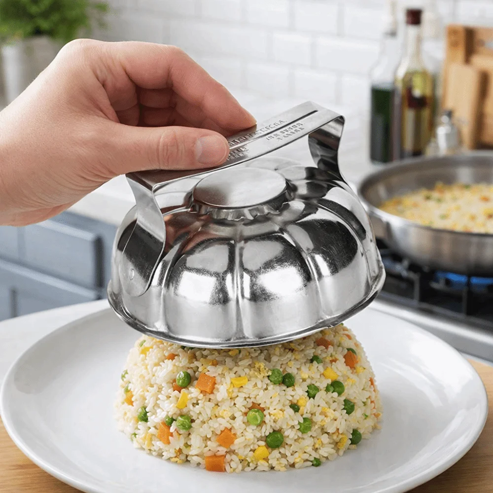 

Creative Stainless Steel Fried Rice Press Mold Papaya Shape Non-Stick Rice Ball Mold Flower Shape Sushi Mold Restaurant