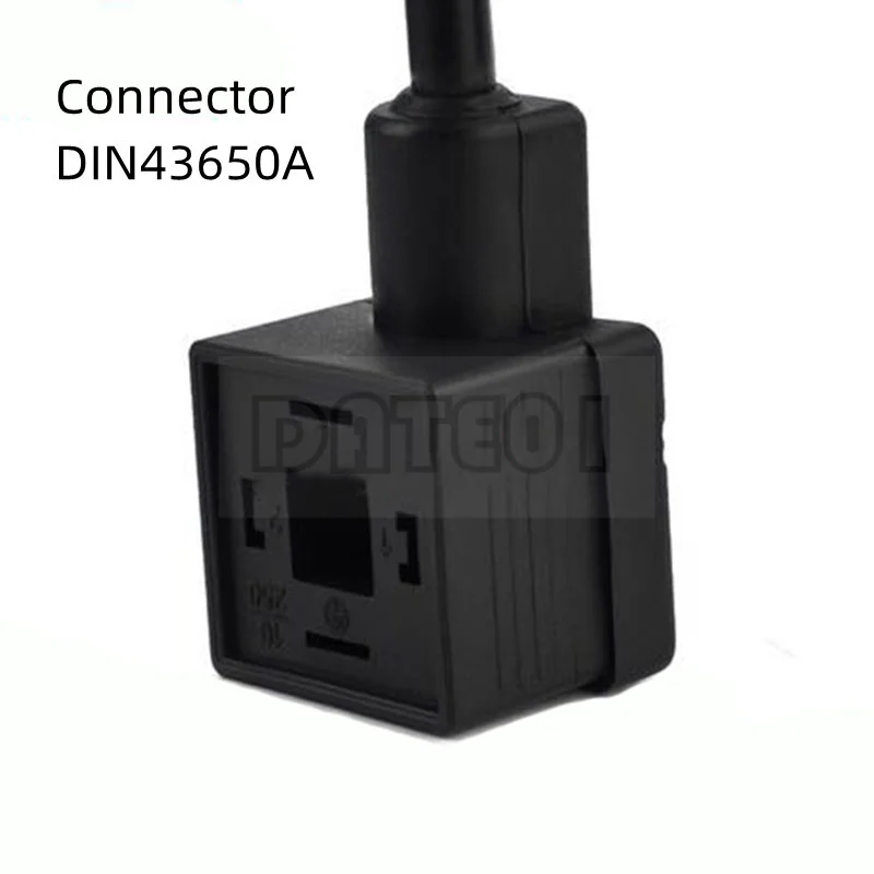 Imagem -02 - Conector Terminal Integrado Din43650a da Caixa da Tomada da Bobina da Válvula Solenóide de Mpm Furos dc 24v Indicador 3m 5m Cabo de Alimentação