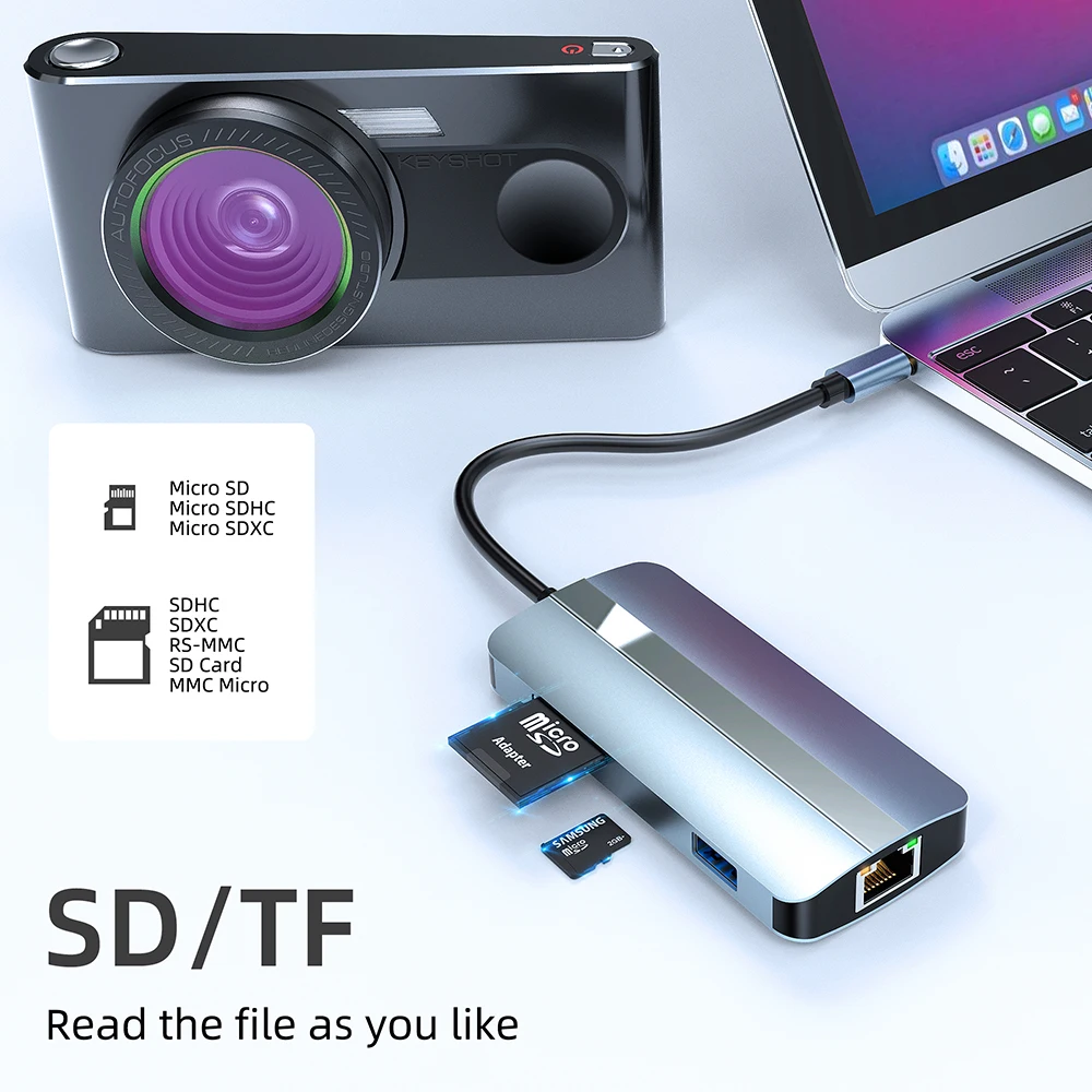 USB موسع نوع-c حوض متعدد الوظائف الكمبيوتر المتفرعة جهاز ل شاومي ل ماك بوك برو 13 15 قطعة USB C HUB 3.0