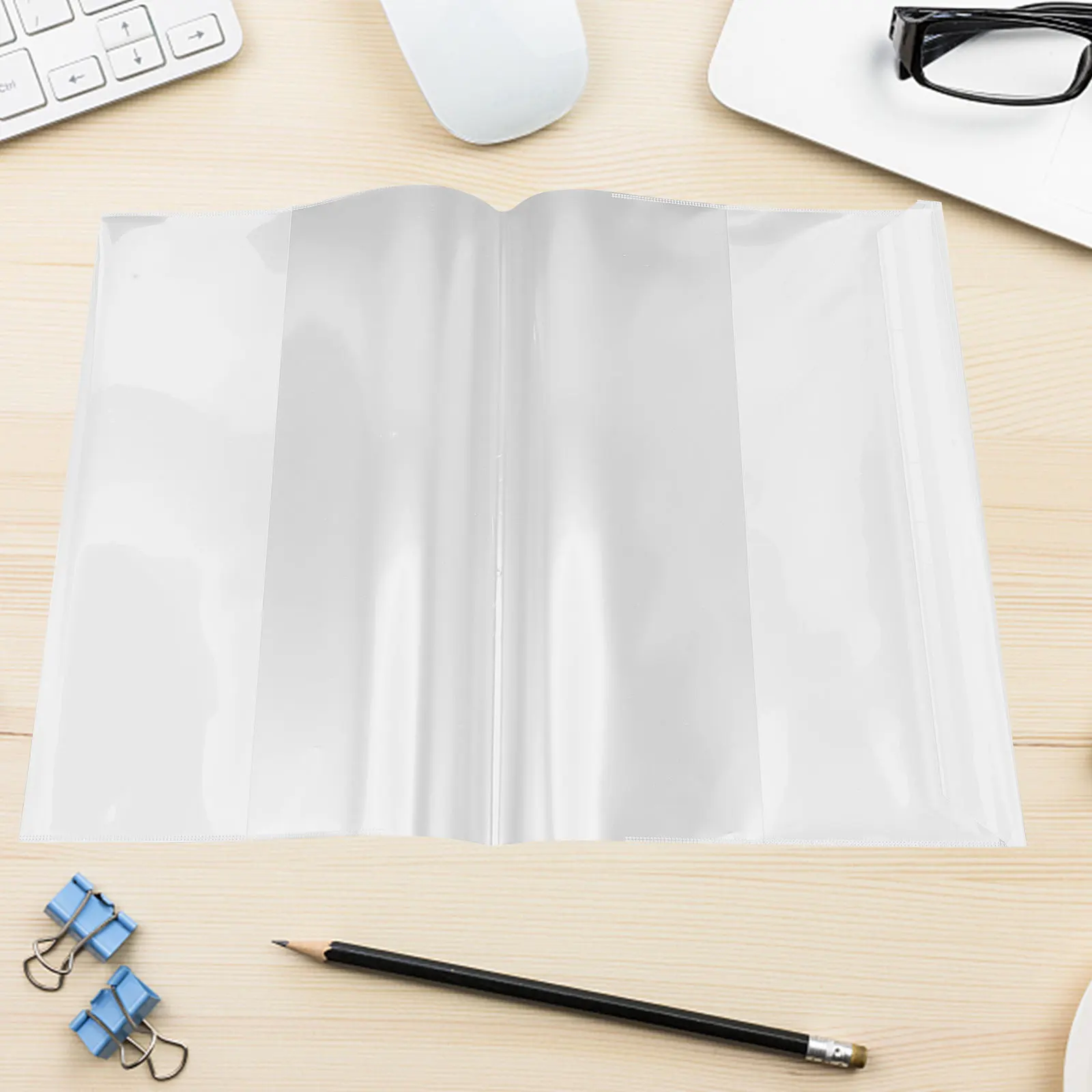 20pcs Covers Clear Plastic Wraps A4 16K Size Book Covers For Soft Cover Books Textbook Protection Cover For Students Notebooks