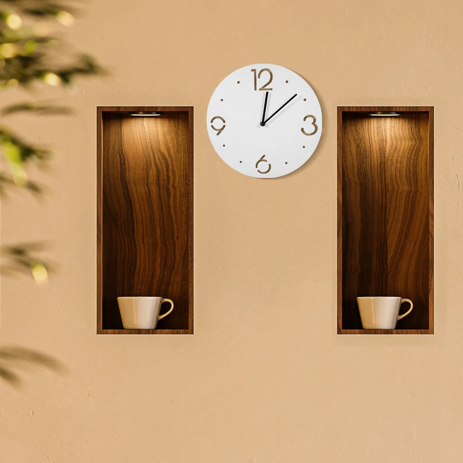 

Acrylic Wall Clock White Round Silent Movement Arabic Numerals Decorative Clock For Home Office Bedroom Modern Simple