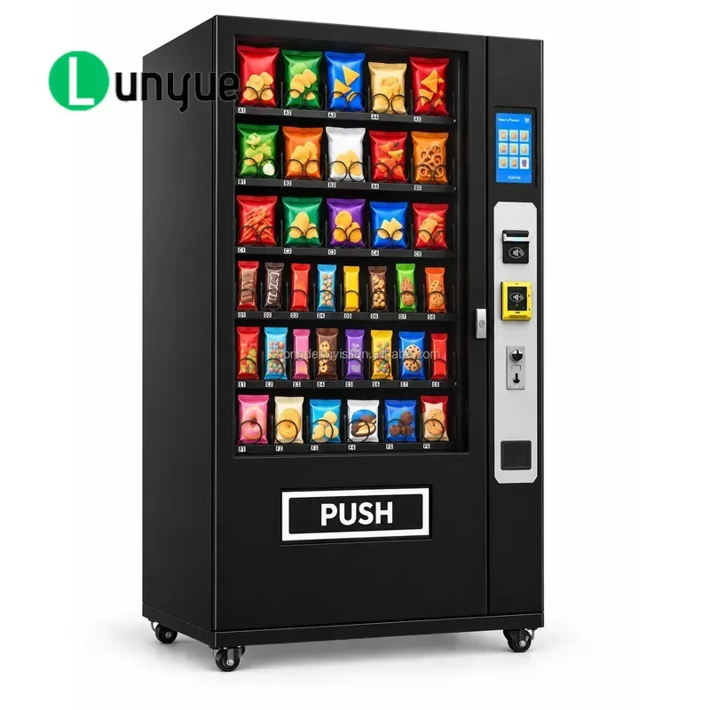 Large Capacity 180 Compartments Snack and Beverage Vending Machine Accepts Card Banknote Coin for Office School Mall