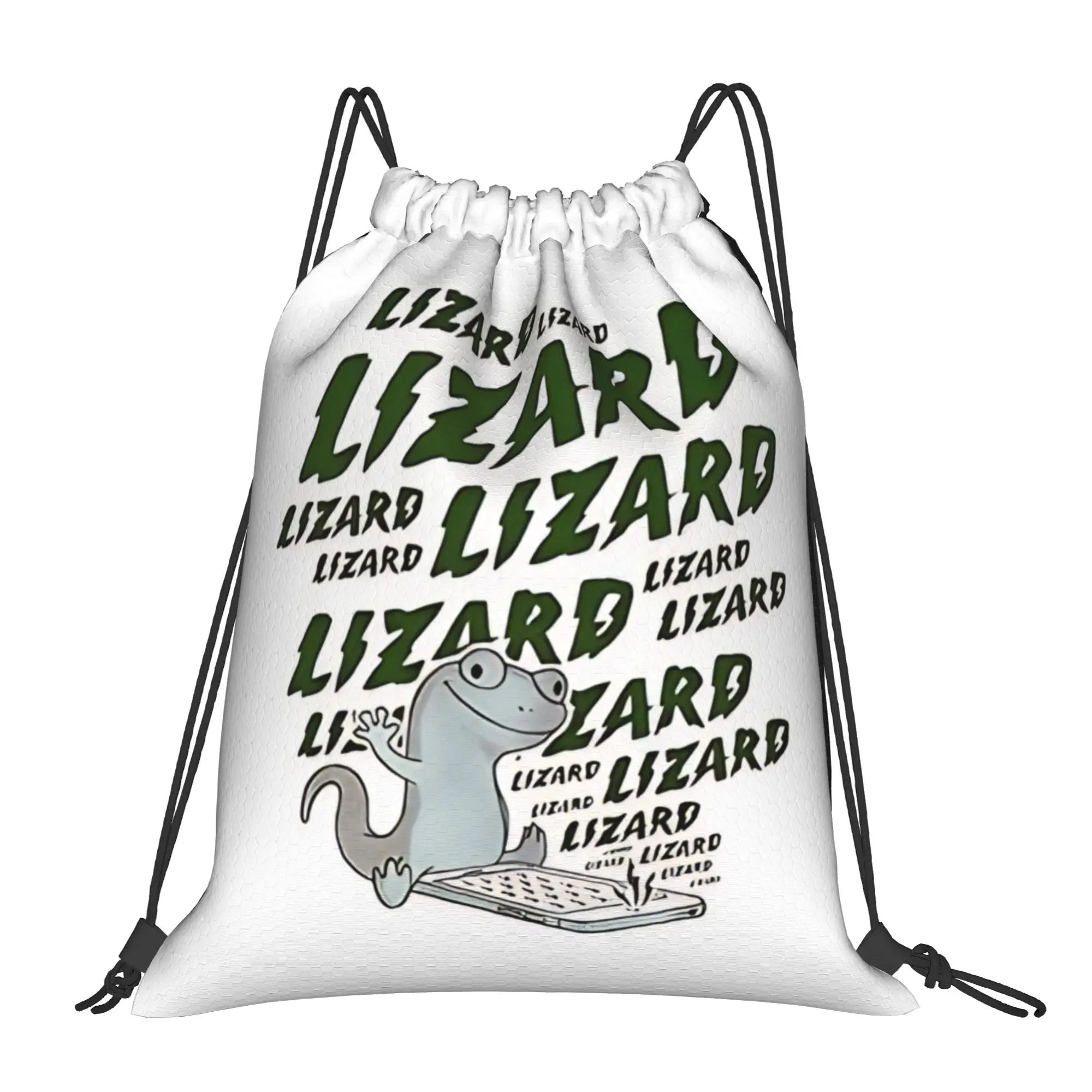 Lizard Lizard Meme Portable Travel Riding Gym Drawstring Storage Sporty Backpacks