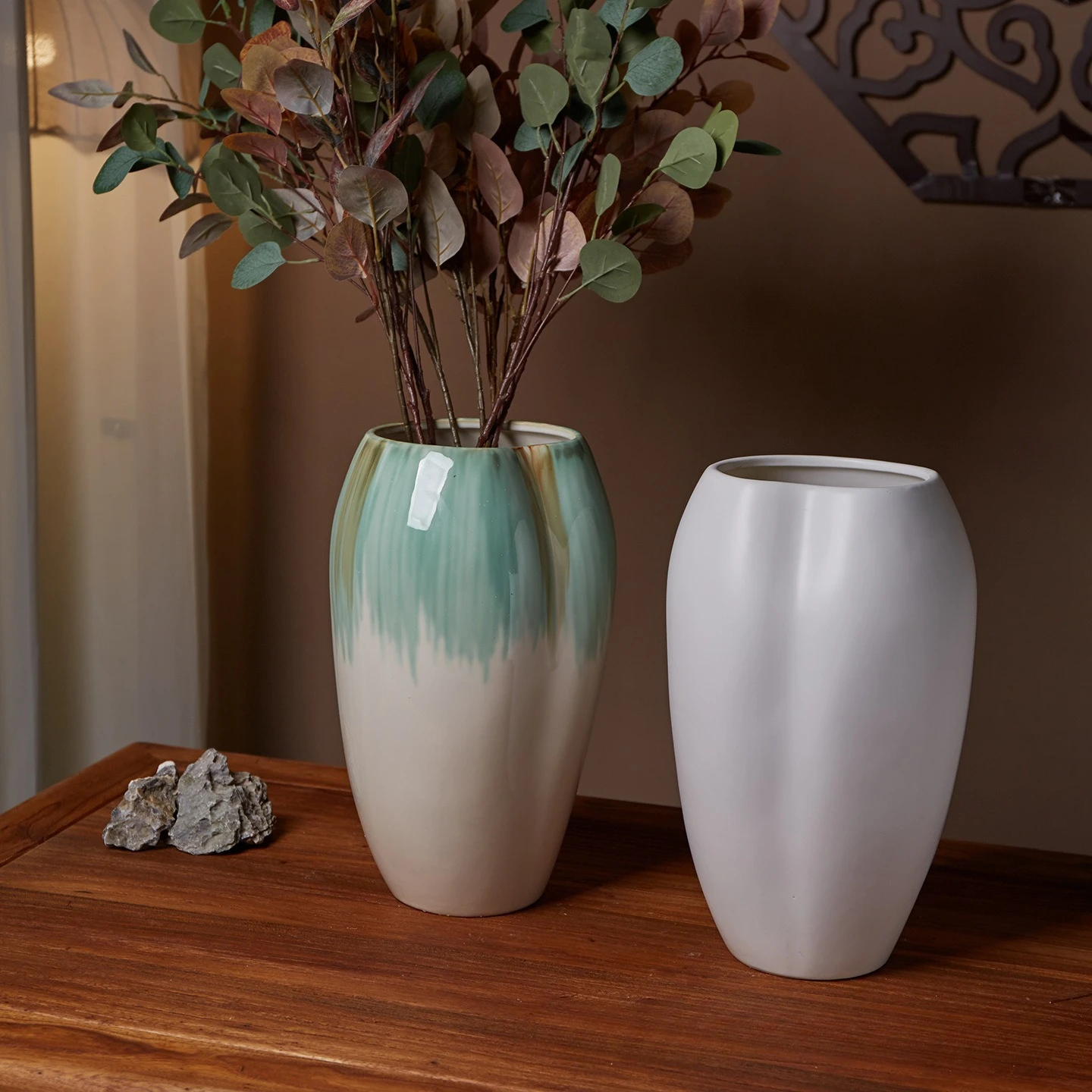 New creative ceramic vase Nordic small fresh flower arrangement dried flower living room study decoration ornament