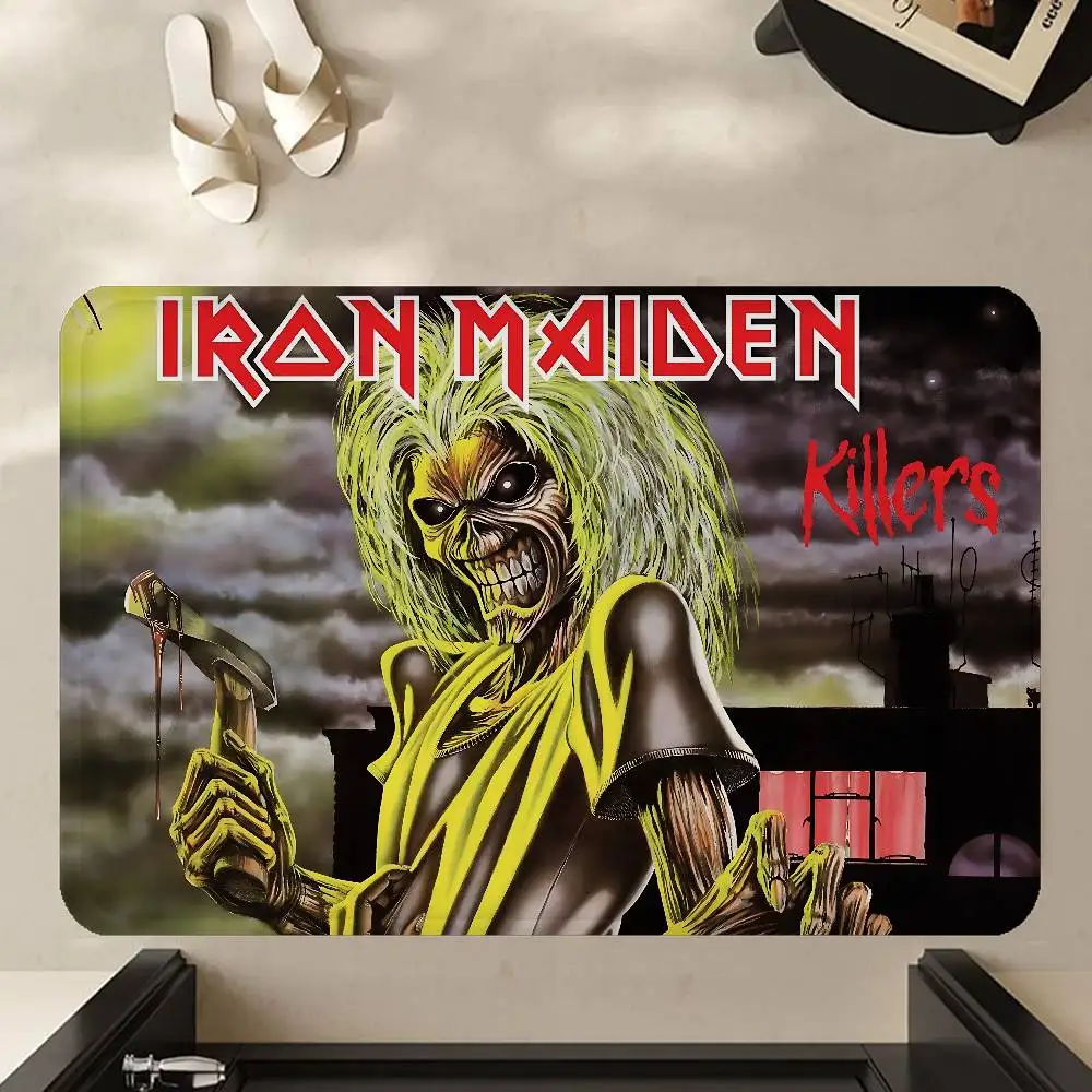 Band I-Iron Cool M-Maiden Game Door Mat Washable Non-Slip Living Room Sofa Chairs Area Mat Kitchen Doormat Area Rug