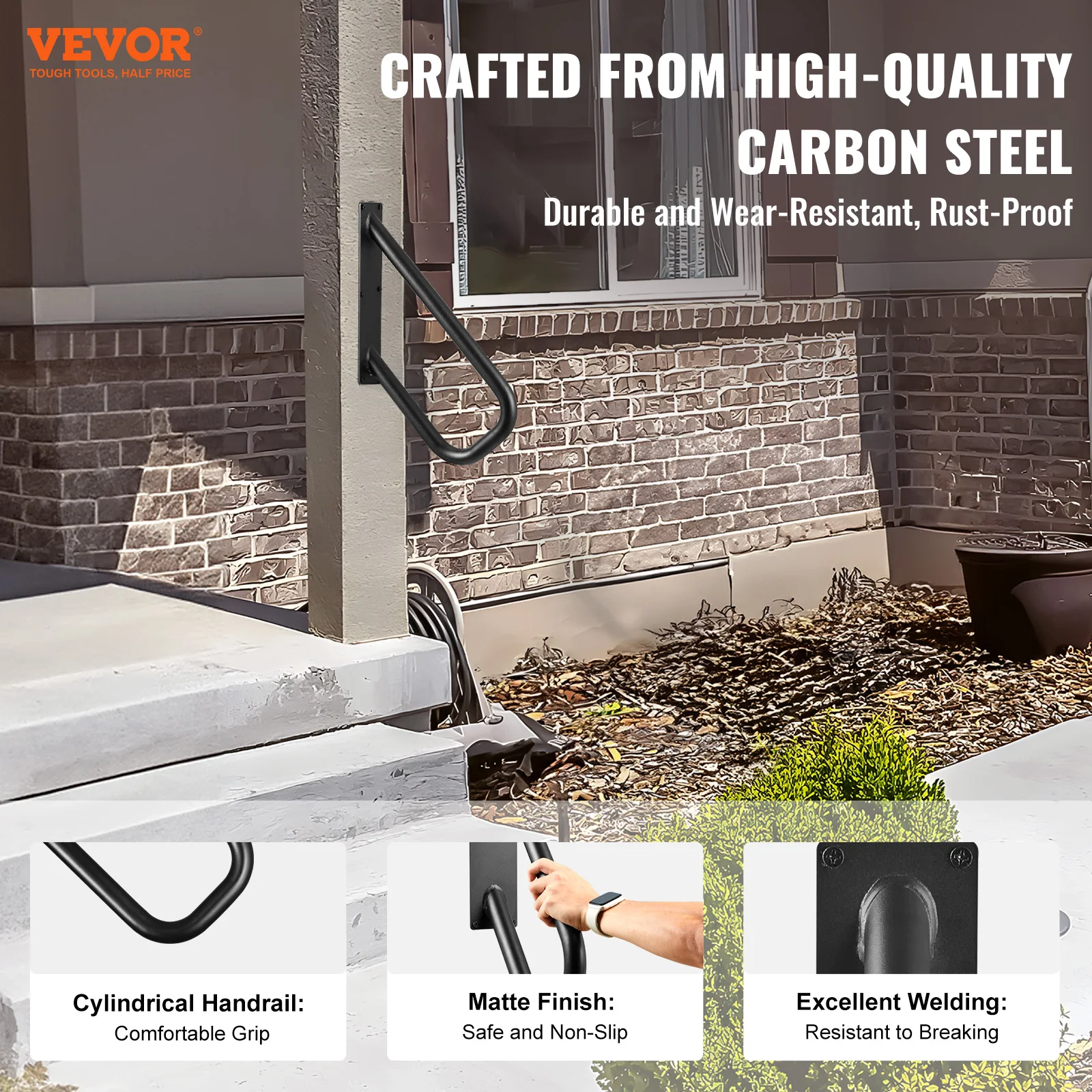 VEVOR Handrails for Outdoor Steps 18.9