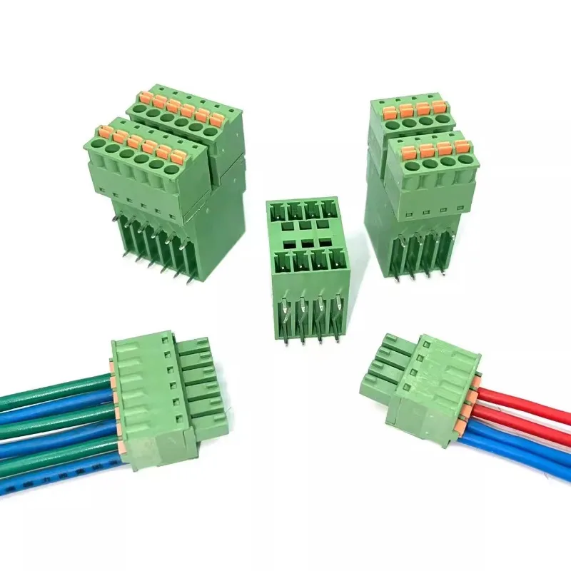 

5sets Double-layer plug-in terminal 15EDGRH-3.81mm 2p-16p with KD spring head PCB connector male and female double row seats