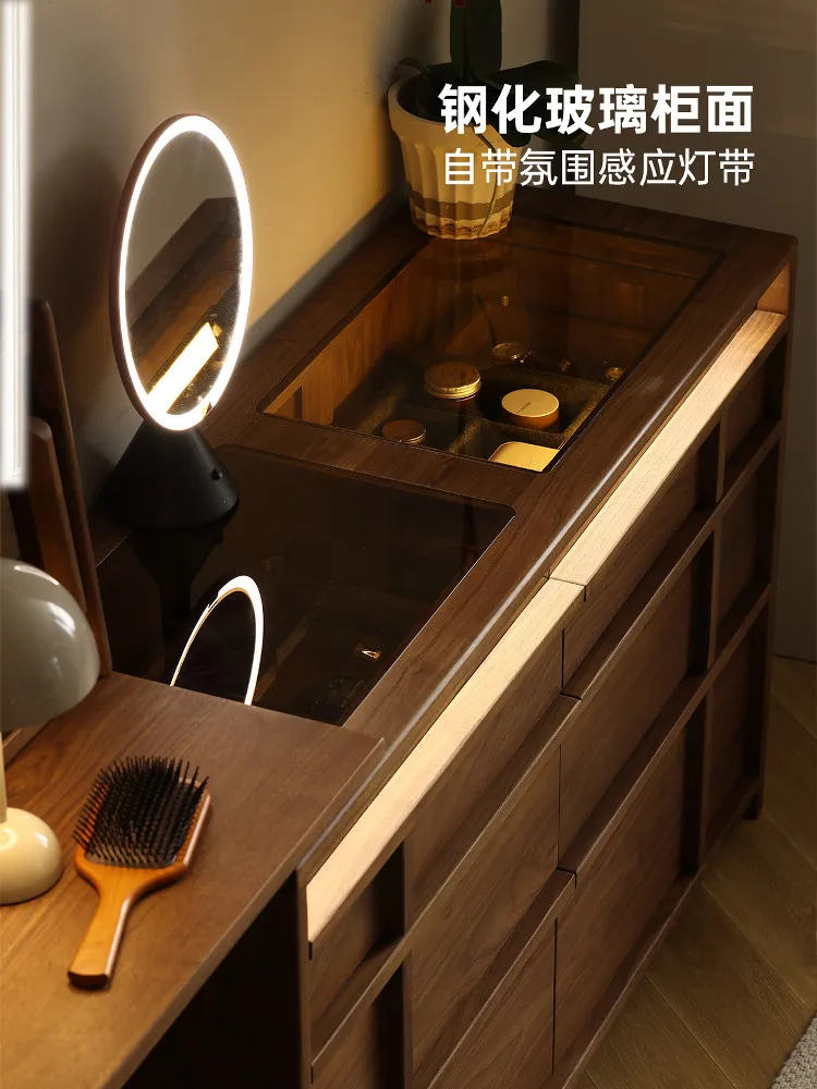 Bedroom chest integrated dresser pure solid wood master bedroom makeup table