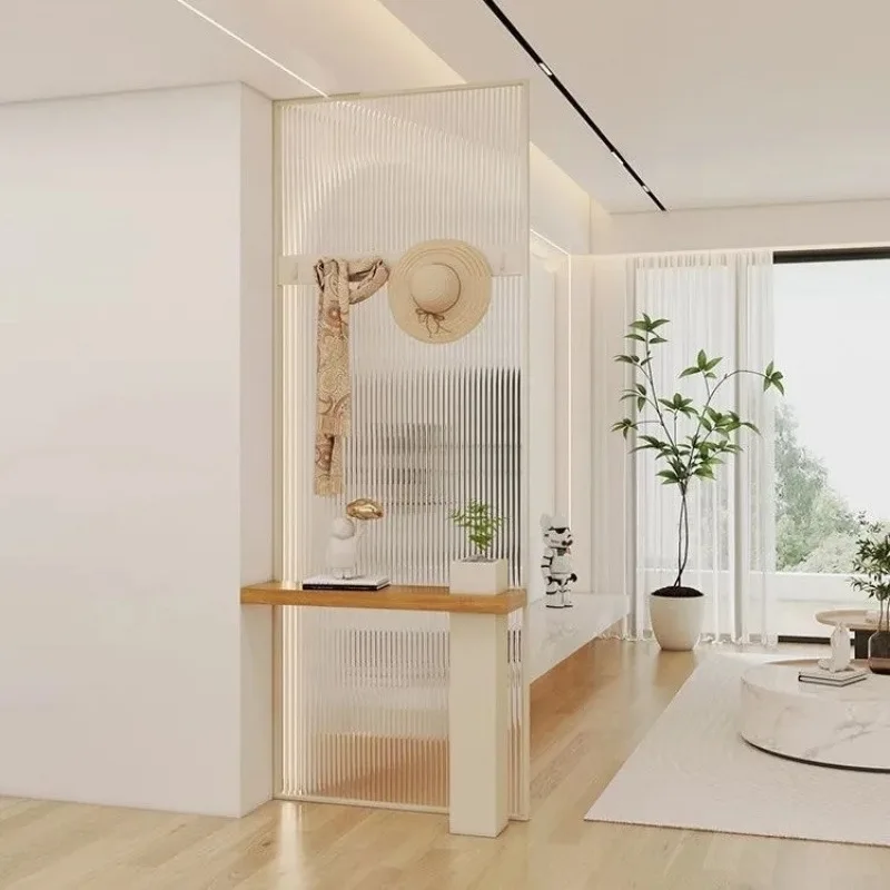 

Cream wind new Changhong glass screen partition living room modern simple bathroom block entrance entrance