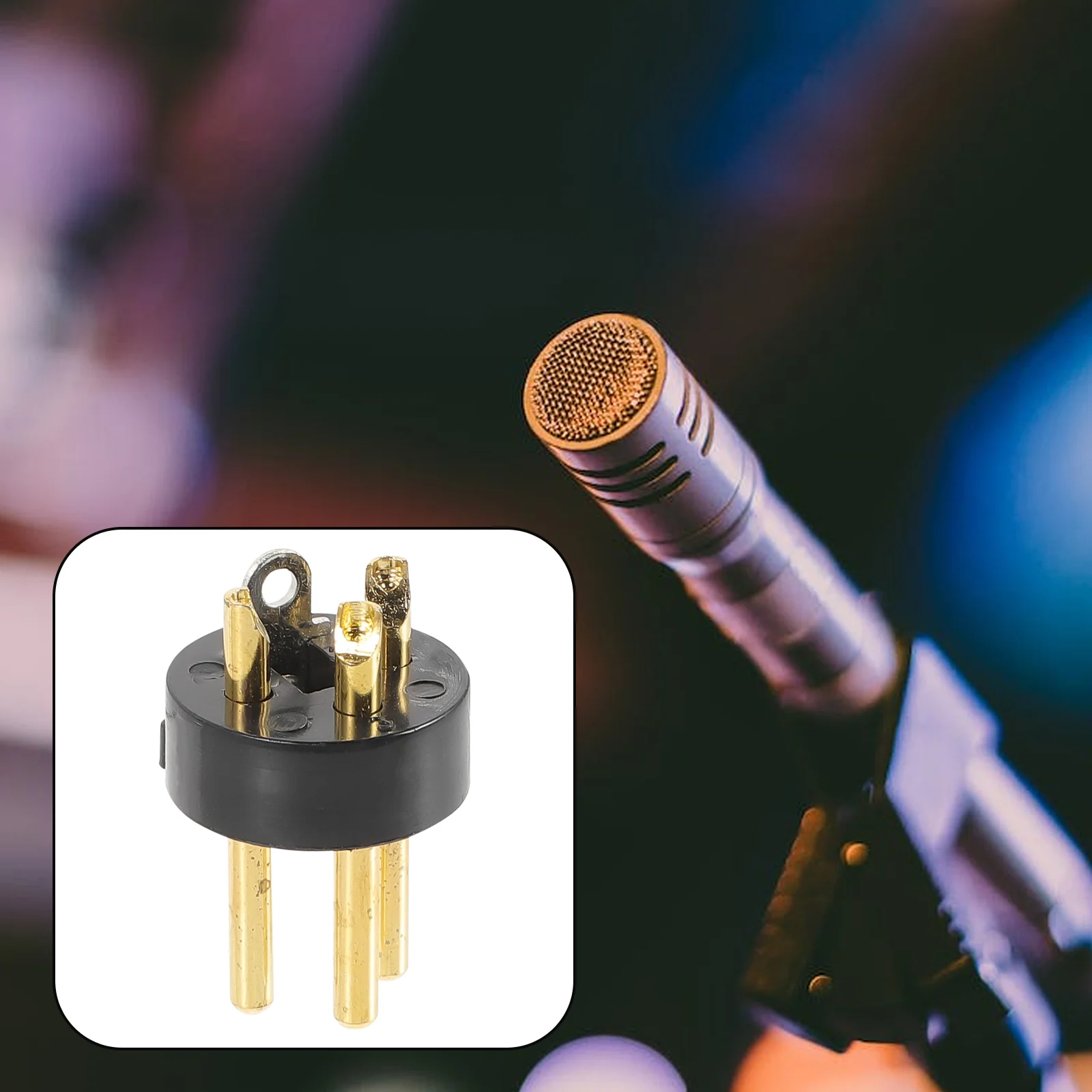 10 peças plugue macho xlr acessórios banhado a ouro 3 pinos 10 peças conector de microfone adaptador de equilíbrio fêmea e microfone áudio três núcleos