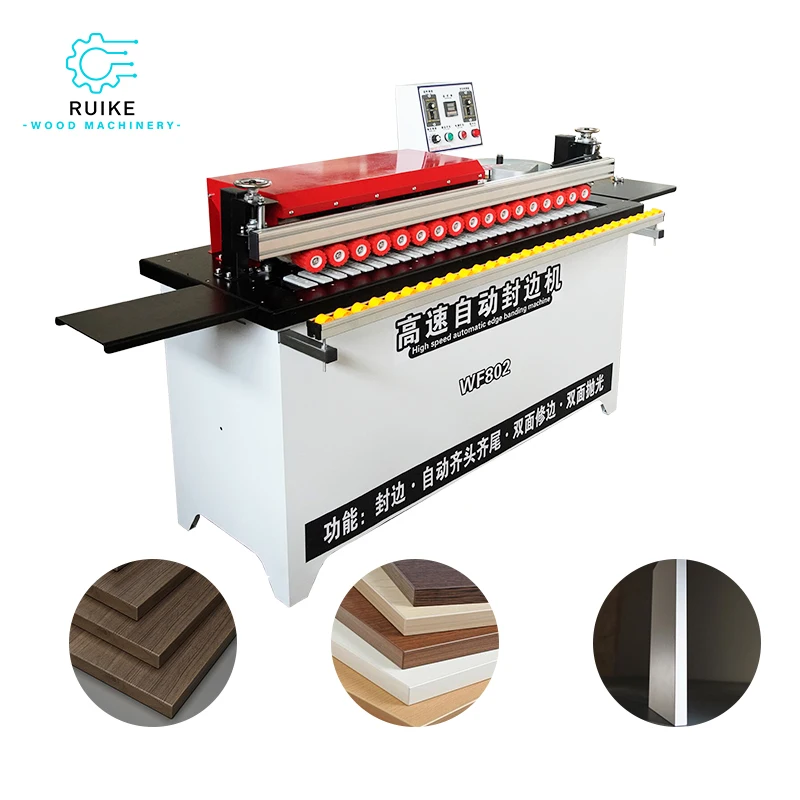 

Automatic Woodworking Pvc Edge Banding Slitting Machine for Furniture Making with Functions Gluing End Cutting Plywood Buffing