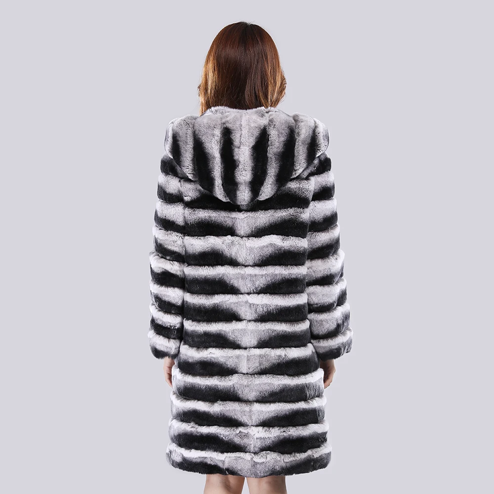 New Rabbit Fur Coat With Hood Women's Winter Coat 2025 Real Rex Rabbit Fur Coat Women Real Hot Selling Style Women's Clothing