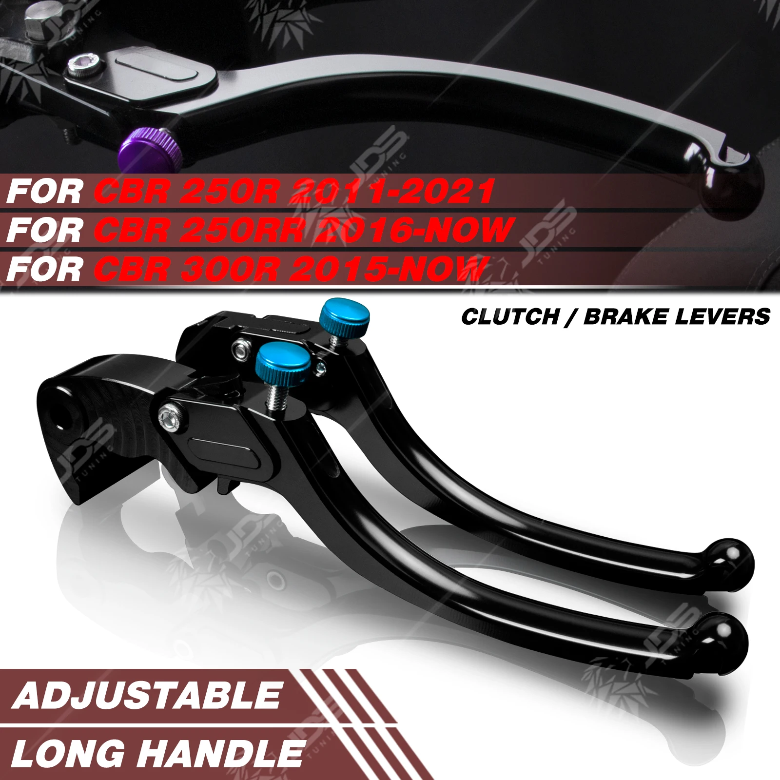 

JDSTUNING For Honda CBR 250R/250RR/300R 2011-NOW Stepless Clutch Lever Brake Lever Set Long Handle Levers Accessories Parts