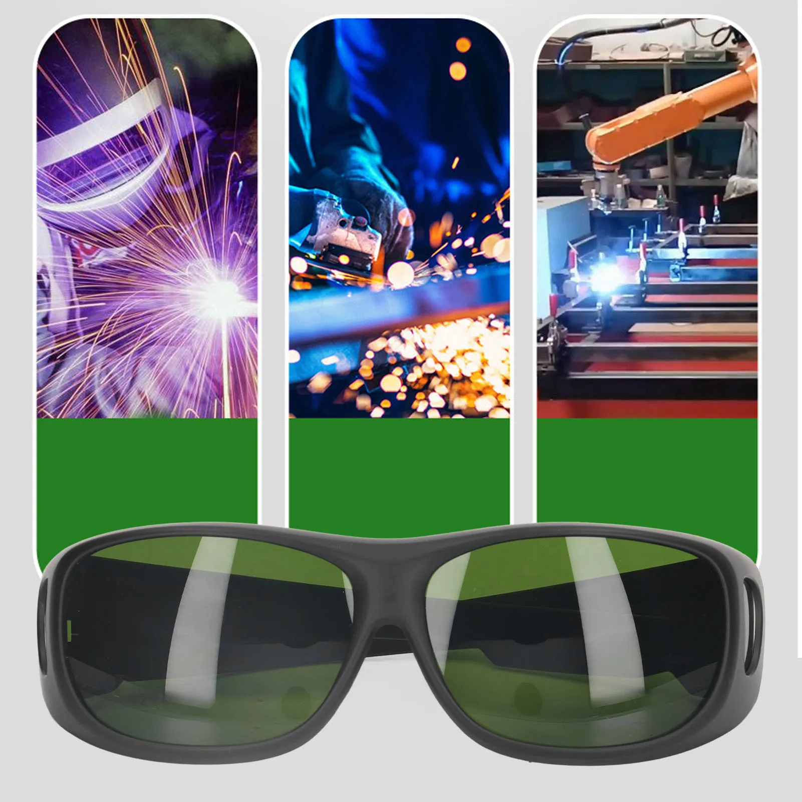 ZK30 Welding Glasses Lightweight Anti Scratch PC Nylon UV Resistant Welder Glasses for Electrowelding Light Green IR3.0 labor