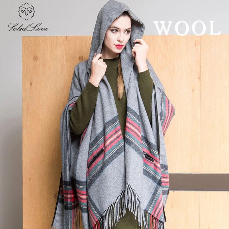 Brand Women Handmade Cloak Wool Maxi Elegant Cashmere Overcoat Solid Color Winter Warm Woolen Cloak Lace Up