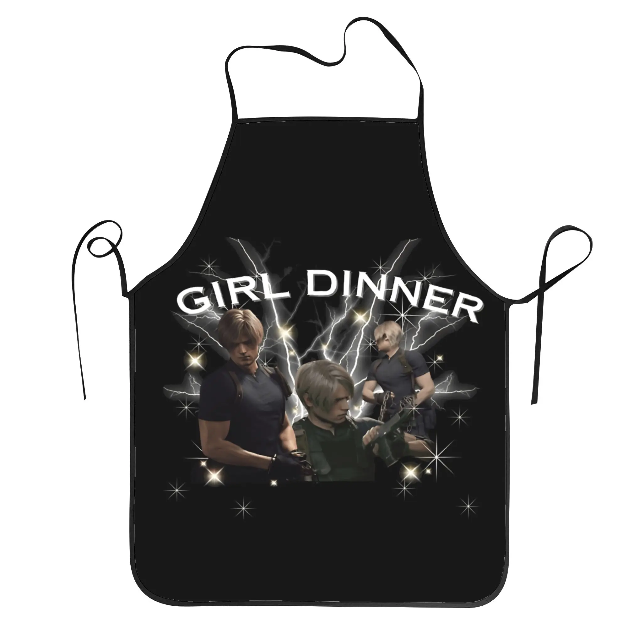 

Фартук для девочек Leon Kennedy, милый фартук без карманов для маникюра, барбекю, кухни, готовки, в стиле Resident Evil