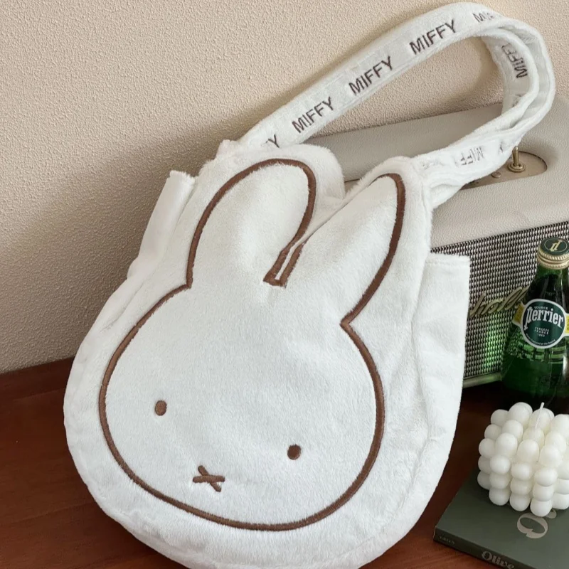 

Miffy вышитая милая мультяшная сумка-мессенджер, аутентичная плюшевая мягкая сумка с кроликом для повседневного использования, сумка на Рождество, подарок на день рождения для подруги