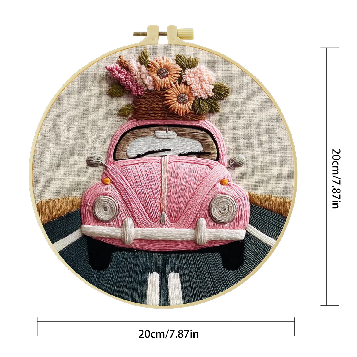 1 Stück 20X20CM/15X15CM 7,87/6,3 Zoll Auto-Stickerei-Starter-Kit DIY-Kit DIY-Stickerei-Set Handarbeiten Heimdekorations-Set für Anfänger – Detail 4