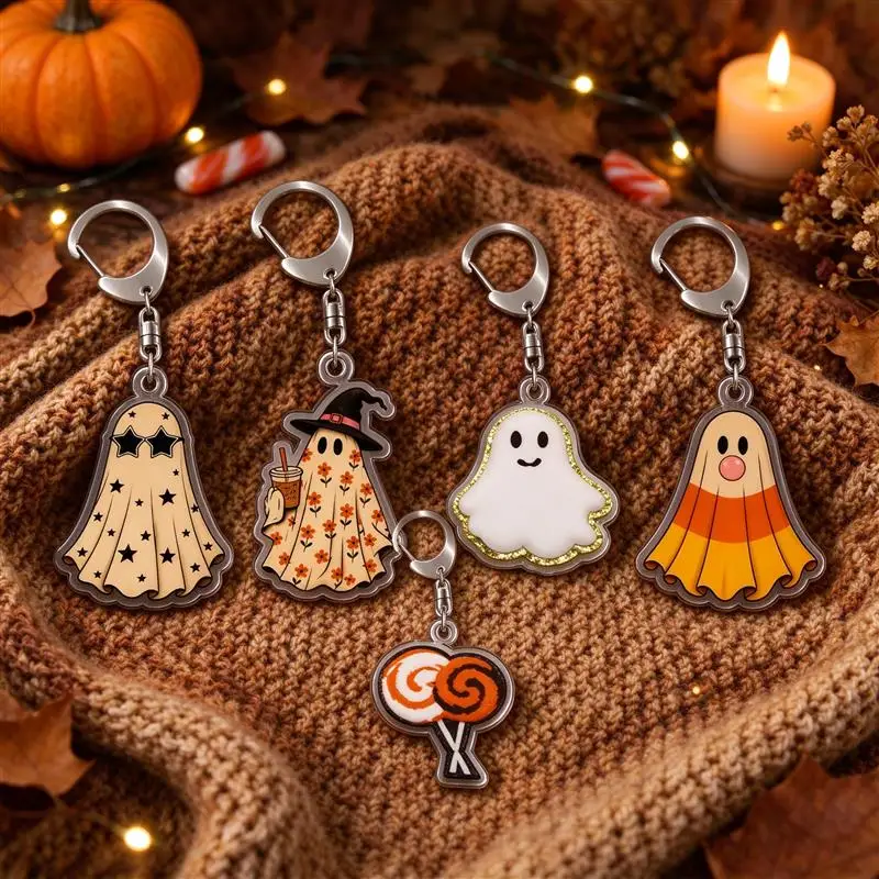 Dark Scratch Proof  Wear Resistant Exquisite Whimsical Double Sided Printed Transparent Clear  Acrylic Keychain 5cm