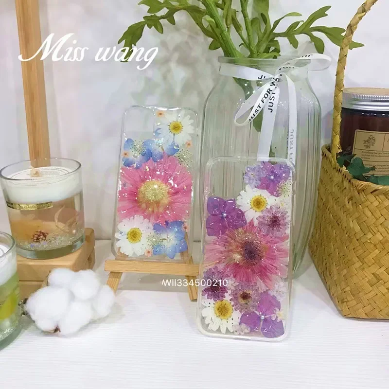 60X 누르면 건조 자연 보라색 데이지 꽃 식물 식물 표본 상자 보석 책갈피 엽서 전화 케이스 사진 프레임 공예 DIY