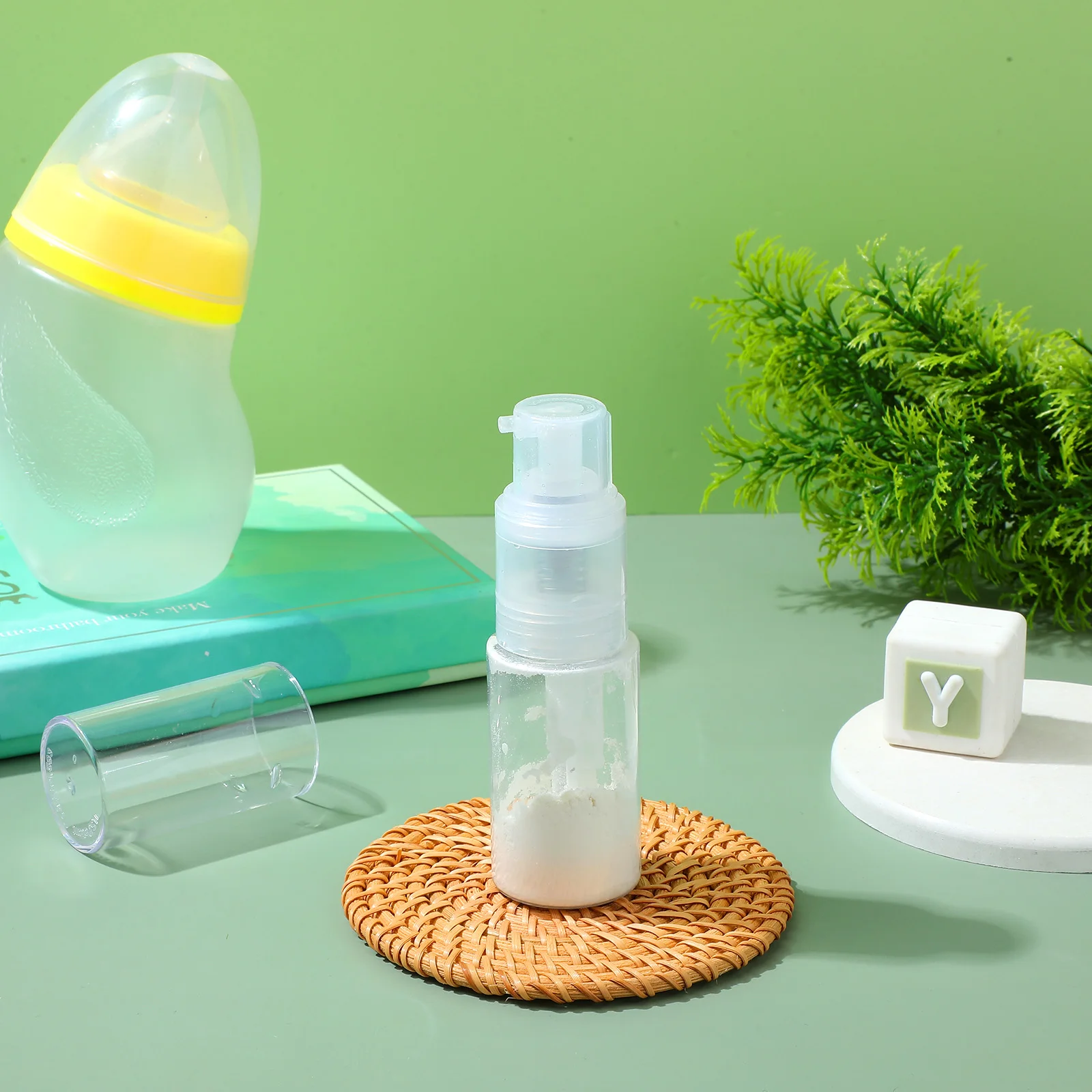 Botella de polvo de maquillaje de 35Ml, dispensador de talco a prueba de fugas para viaje, almacenamiento de polvo suelto para el cuerpo del bebé, subfrigerador compacto