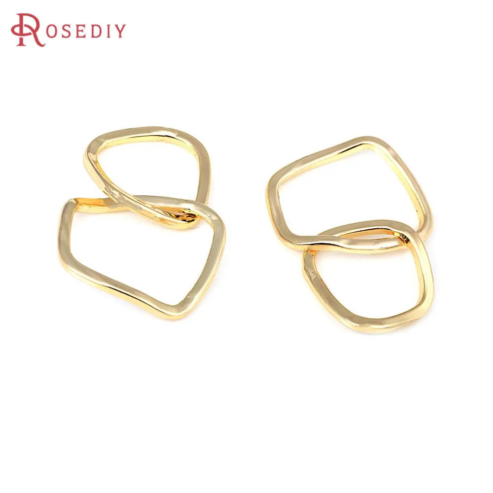 18K Gold Color Brass Irregular Ring Connect Charms Pendants High Quality Diy Jewelry Making Necklace Earrings Accessories