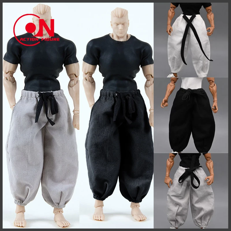 

1/12 Male White Black Grey Loose Pants Soldier Tight T-shirt Clothes Model Fit 6“ Romankey X COWL Action Figure Body