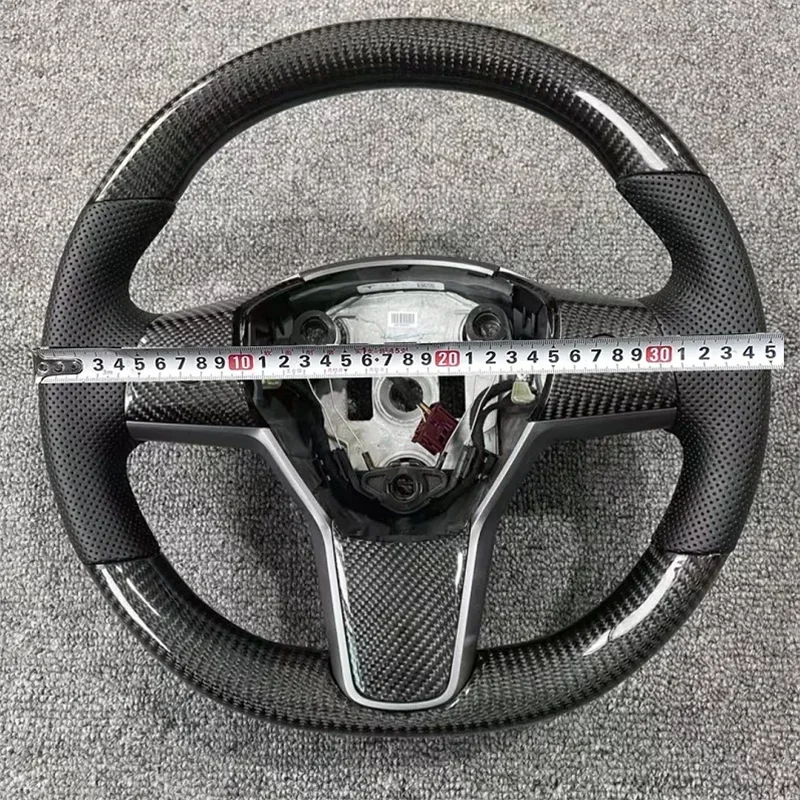 For Tesla Model 3 Model Y Sport Steering Wheel 350MM Heating Real Carbon Fiber Leather Car Steering Wheel