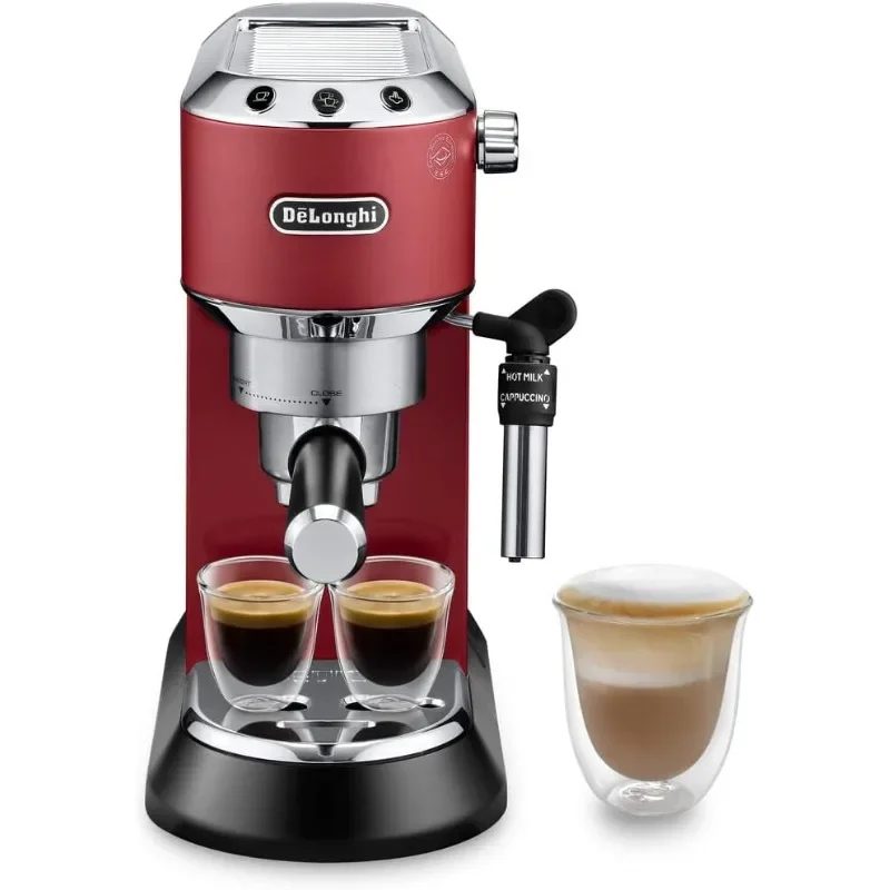 Delonghi EC685.R DEDICA 15-Bar Pump Espresso Machine Coffee Maker, Red, 220 Volts (Not for USA - European Cord)