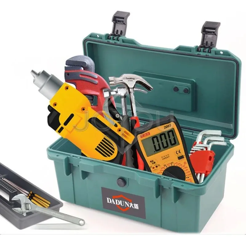 

Hardware Toolbox Waterproof Thickened Storage Case Portable Household Repair Organizer Electric Drill Hammer Car Garage
