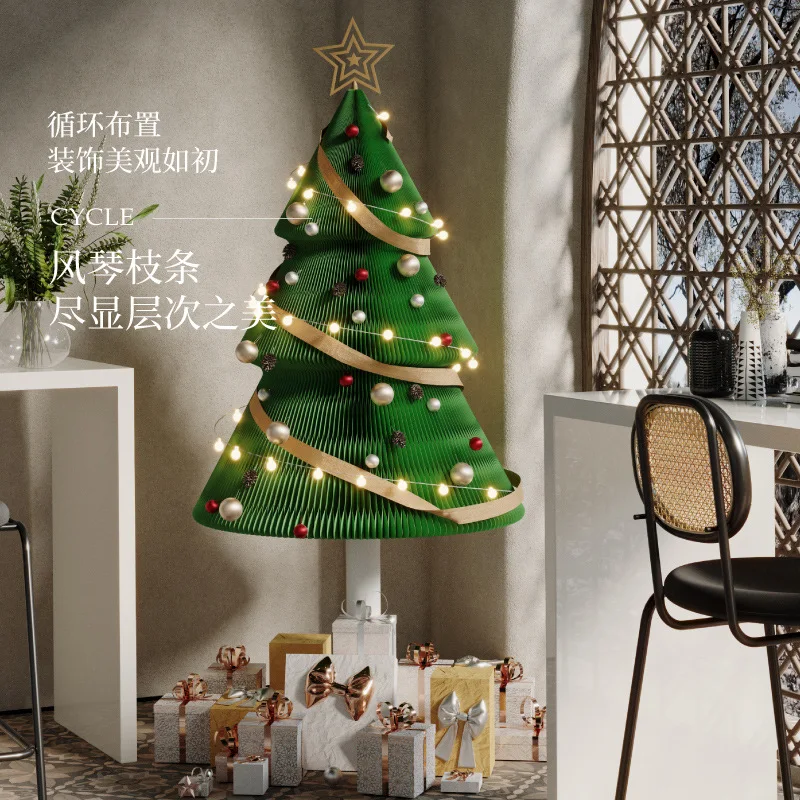 Christmas tree indoor living room floor-to-ceiling ornaments shopping mall window decoration festival