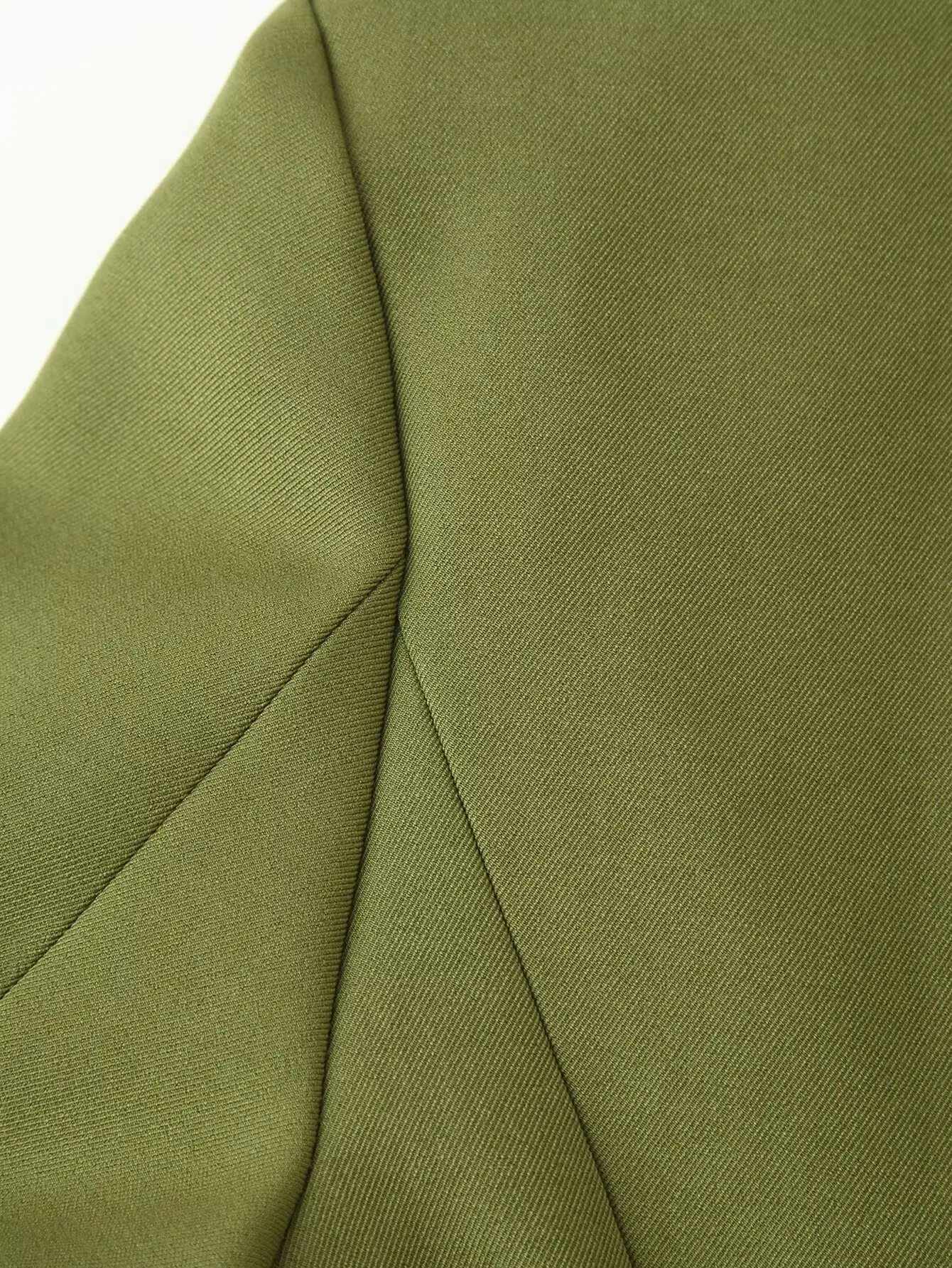 Suninheart Olive Green Asymmetric Blazer & Pants Set – Women's Ruched Waist Suit Two Piece Office Lady Autumn Fashion