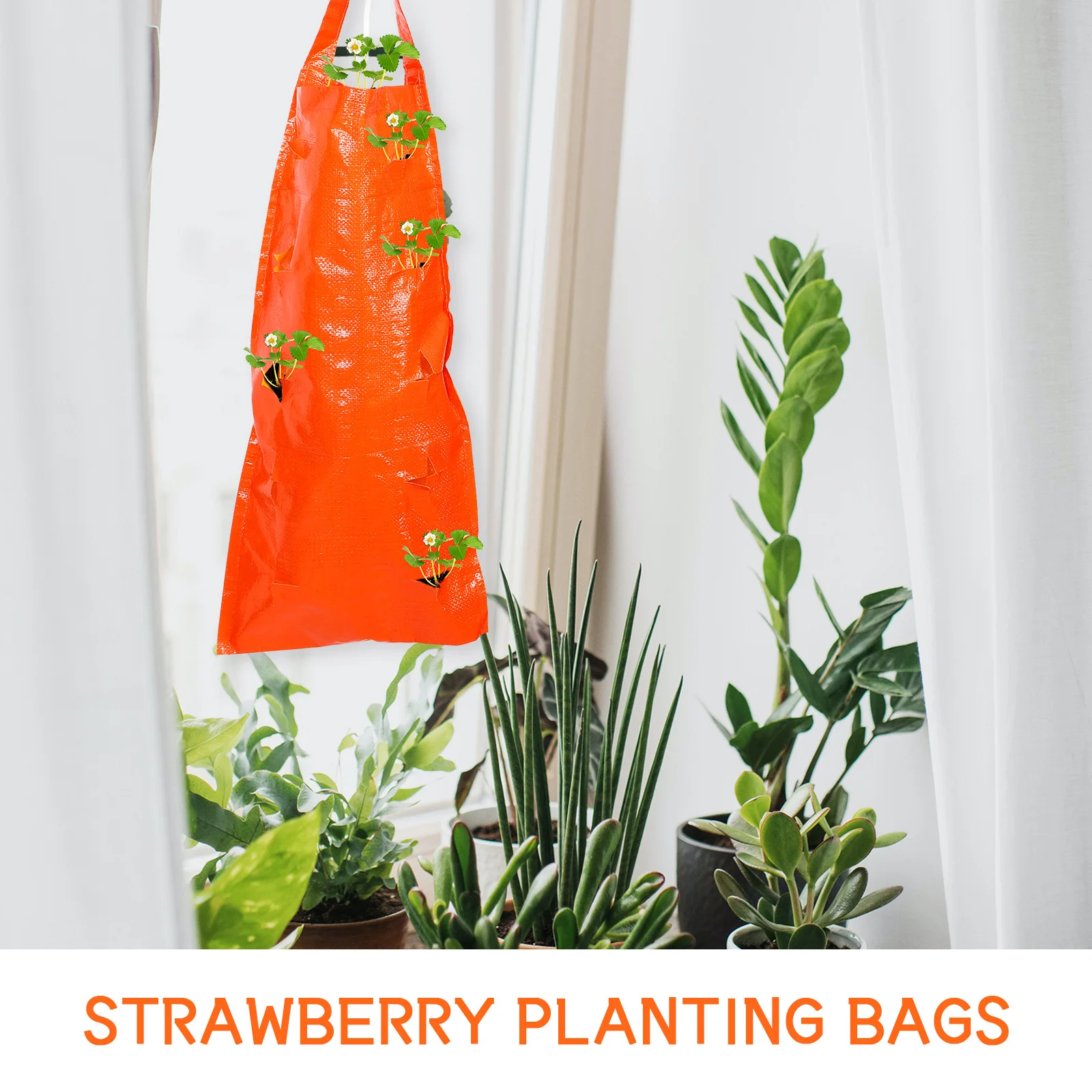 

1pcs Strawberry Planting Bag Vertical Hanging Planter Multi Pocket Non Woven Fabric For Garden Vegetables Tomatoes Flowers