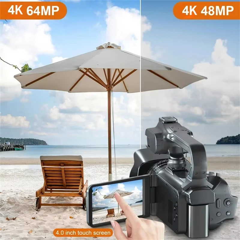 4K HD Video Cameras for Photography 64MP WiFi Livestream Webcam Camcorder 18X Digital Zoom Vlog Recording Camera for YouTube