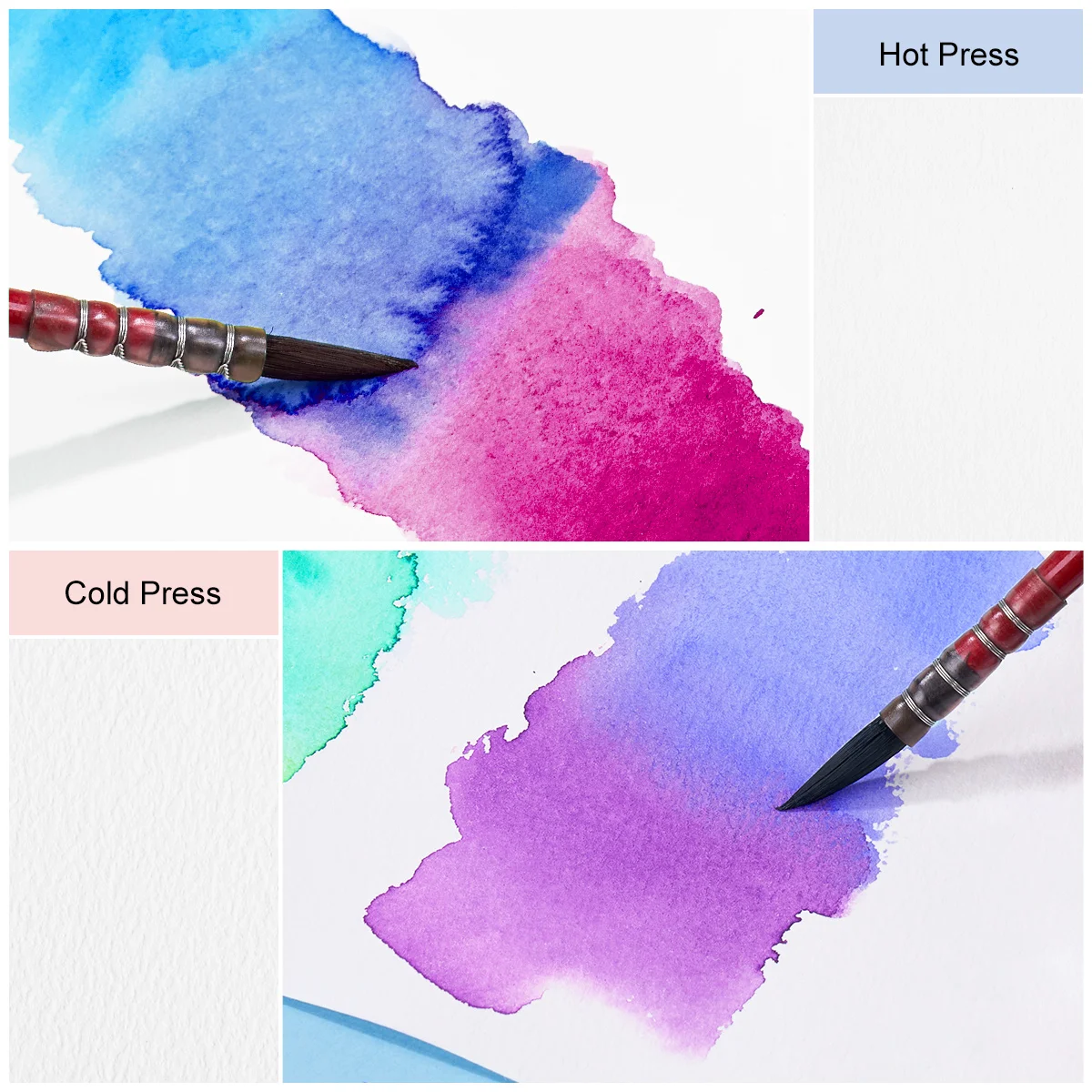Lightwish Square Watercolor Journal,100% Cotton Cold Pressed 300gsm, 24 Sheets Watercolor Sketchbook for Artists and Students