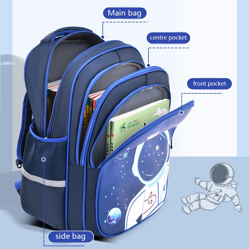 Kids Backpack for Boys Astronauts Schoolbag for Children Teen Boy Backpack Cosmonaut Elementary Middle School Bags Waterproof